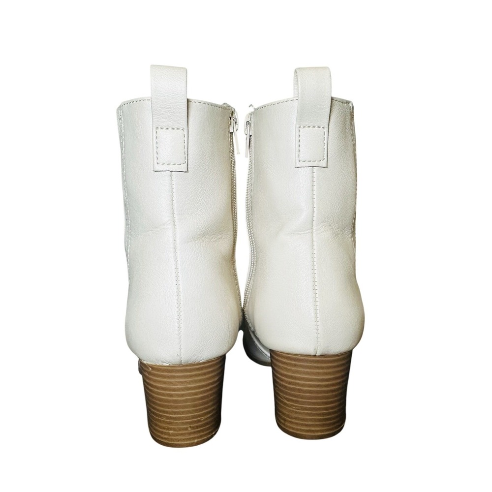 Lulus Vancy Stone Pointed Toe Mid Calf Boots‎ Cream White Western Women's 9 - Picture 3 of 15